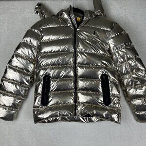 Polo Ralph Lauren Metallic Puffer Down Jacket Duck Feather Big Kids Sz XL 16